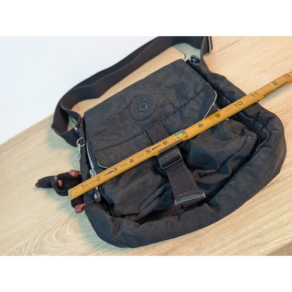 Kipling Lancelot Nylon Crossbody Bag Multi Pockes Black w/monkey - Picture 7 of 9
